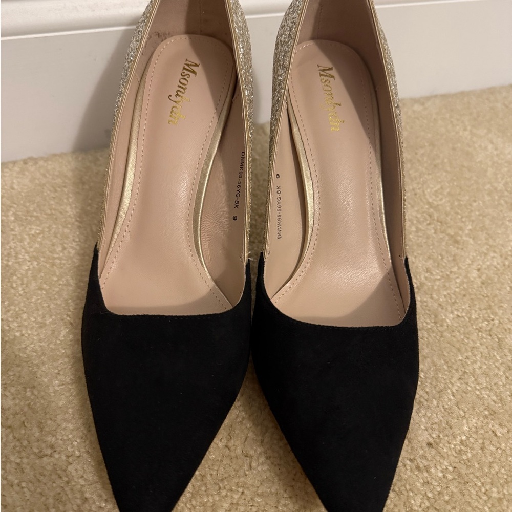 Black and Gold Women's Heels